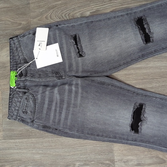 🌟RARE NWT Sandrine Rose Free People Gray/Black Jeans - Picture 2 of 8